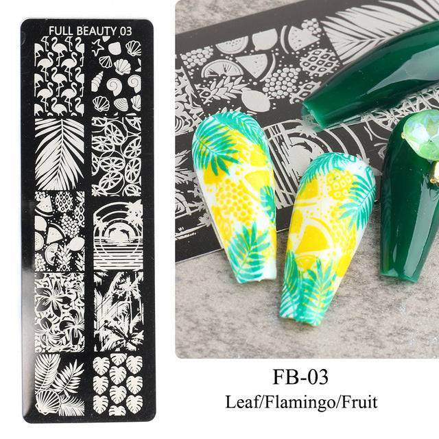 Nail Tool Steel Plate Transfer Template Lover Love Natural Flowers Ocean Pattern - VIOLA GRACE