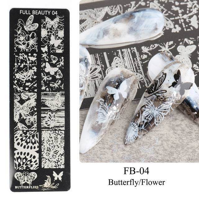 Nail Tool Steel Plate Transfer Template Lover Love Natural Flowers Ocean Pattern - VIOLA GRACE