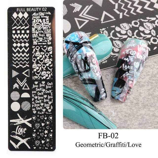 Nail Tool Steel Plate Transfer Template Lover Love Natural Flowers Ocean Pattern - VIOLA GRACE