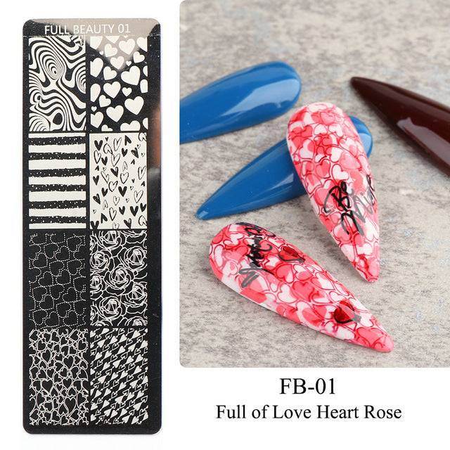 Nail Tool Steel Plate Transfer Template Lover Love Natural Flowers Ocean Pattern - VIOLA GRACE