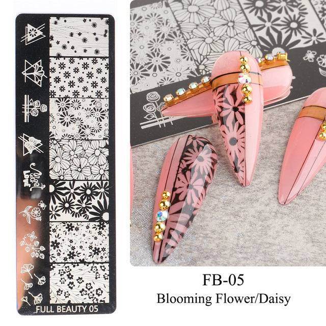 Nail Tool Steel Plate Transfer Template Lover Love Natural Flowers Ocean Pattern - VIOLA GRACE