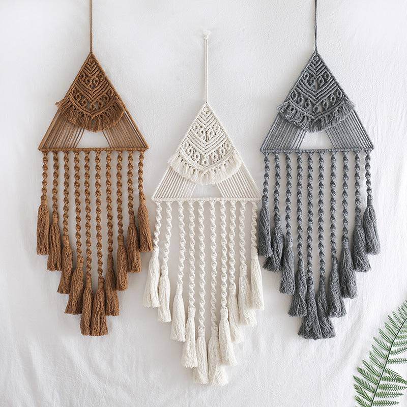 Handwoven Home Decor Triangle Dream Catcher Pendant - VIOLA GRACE