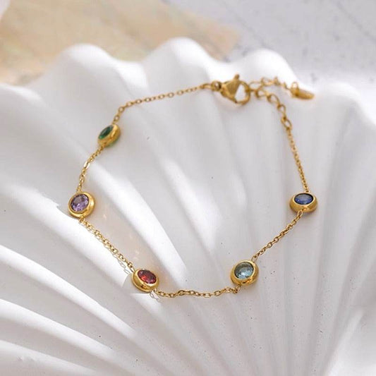 Colorful Round Titanium Steel Bracelet For Women for daily wear