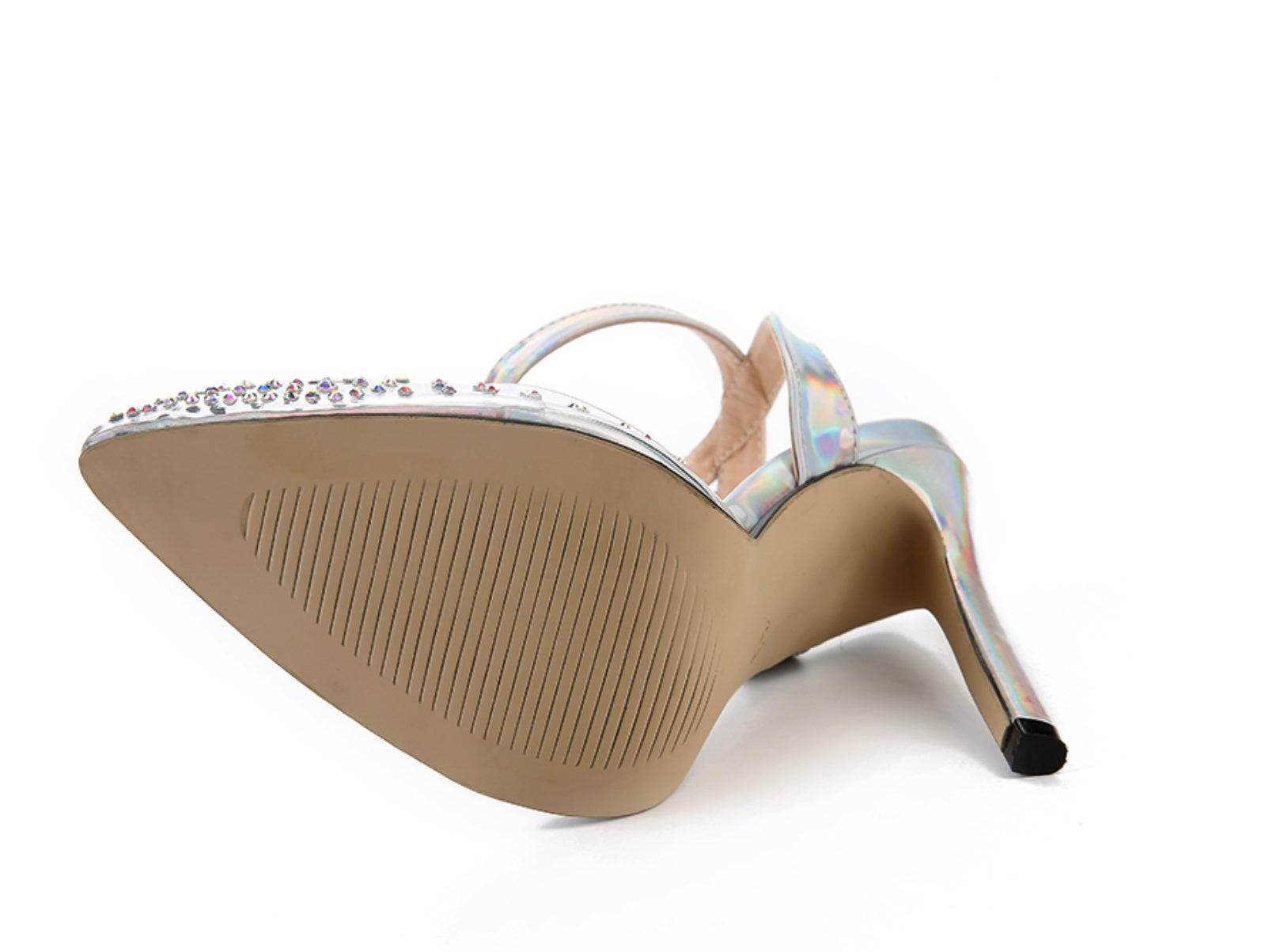 Pointed diamond sandals for women with stiletto heels - VIOLA GRACE