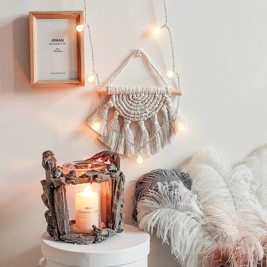 boho chic handemade macramé wall hanging natural cotton decor