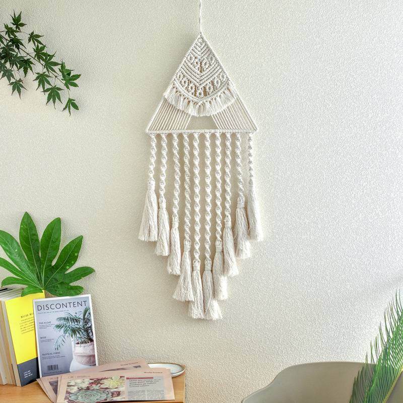 Handwoven Home Decor Triangle Dream Catcher Pendant - VIOLA GRACE