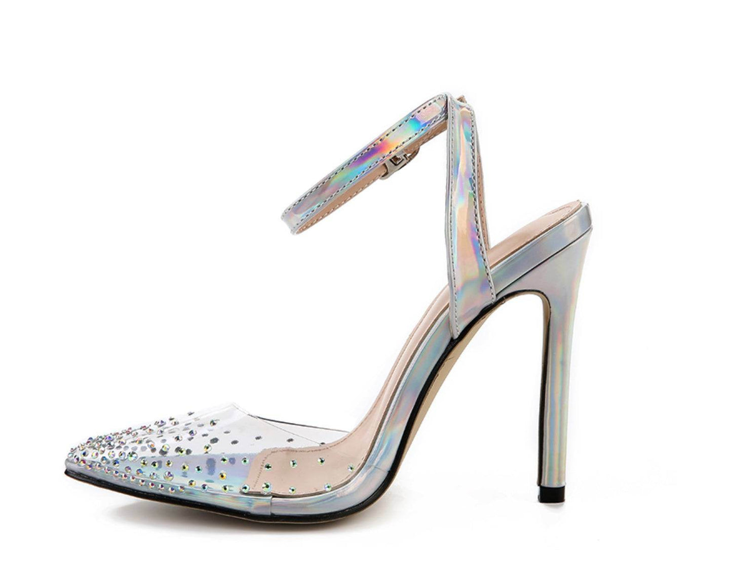 Pointed diamond sandals for women with stiletto heels - VIOLA GRACE