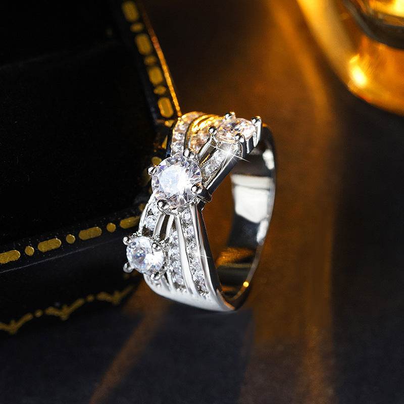 Female Ring Fashion Shiny Zircon Wedding Accessories - VIOLA GRACE