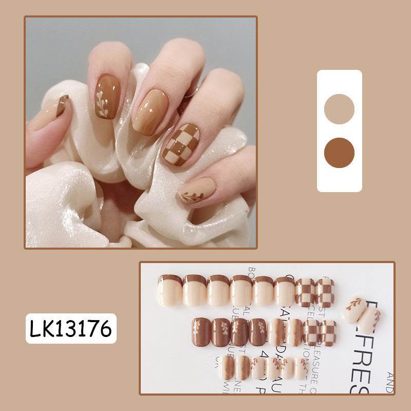 Kurixiang Latte Pull Wearing Nail Nail Patch Nail Patch - VIOLA GRACE