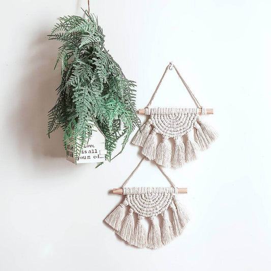 boho chic handemade macramé wall hanging natural cotton decor