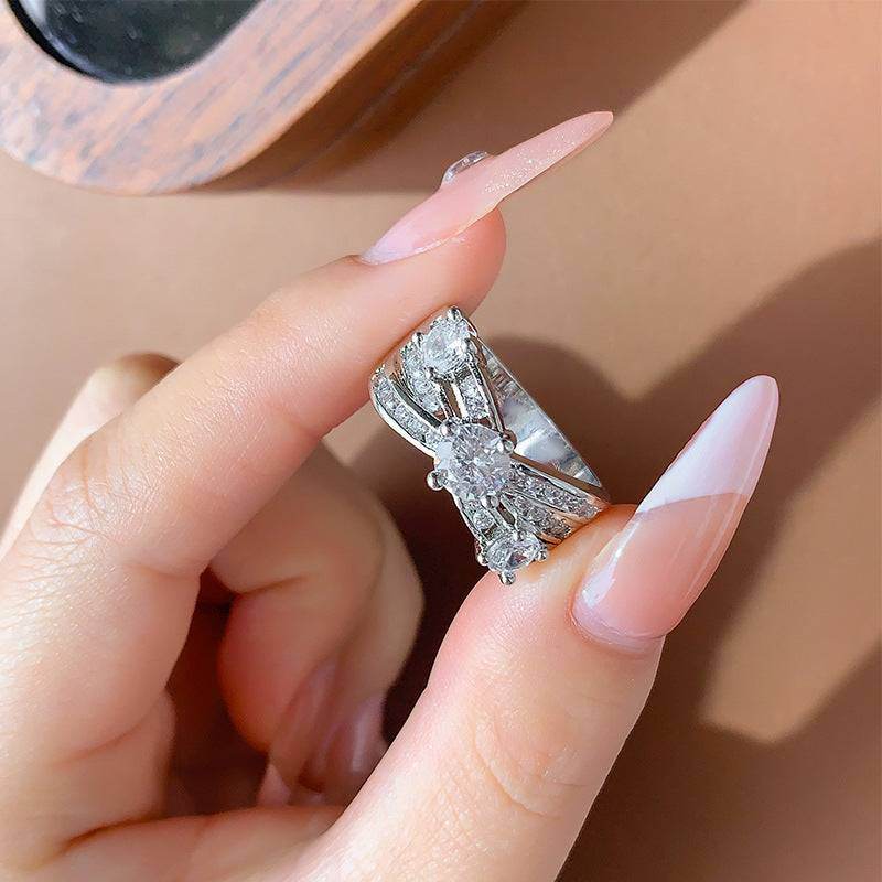 Female Ring Fashion Shiny Zircon Wedding Accessories - VIOLA GRACE