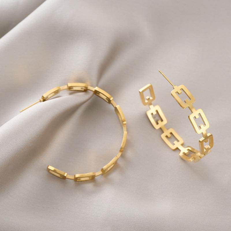 Face Thinning Anti-fading Titanium Steel Earrings Women - VIOLA GRACE