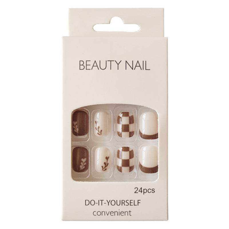 Kurixiang Latte Pull Wearing Nail Nail Patch Nail Patch - VIOLA GRACE