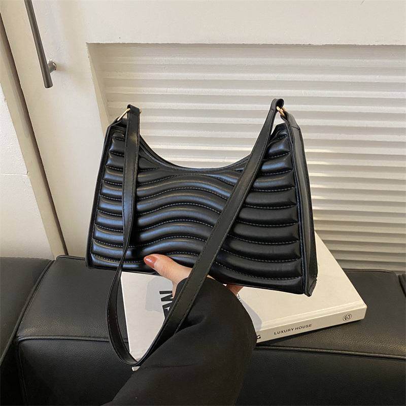 Commuter Simple Textured Underarm Bag For Women - VIOLA GRACE
