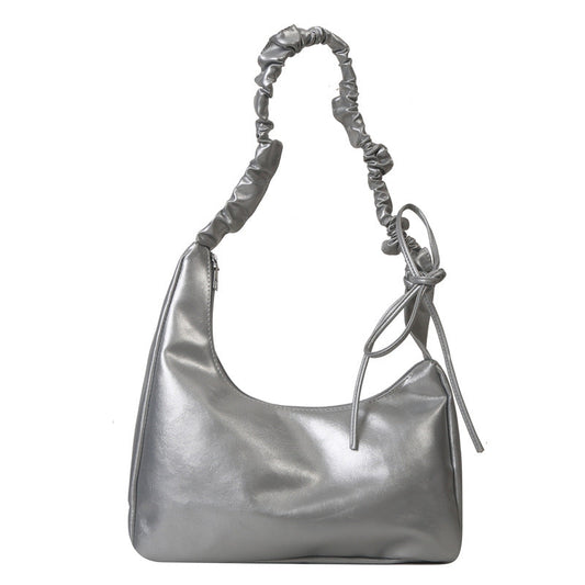 "Black Leather Rushed Handle Hobo Bag - Premium Designer handbag"