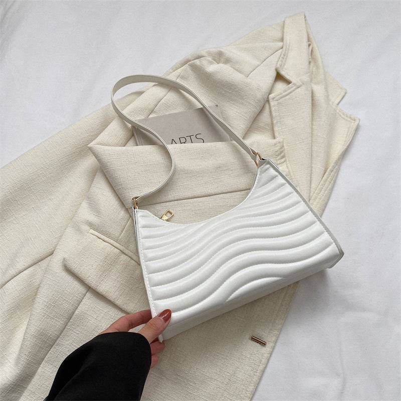 Commuter Simple Textured Underarm Bag For Women - VIOLA GRACE