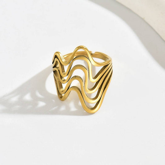Geometric Irregular Design Female Open Ring