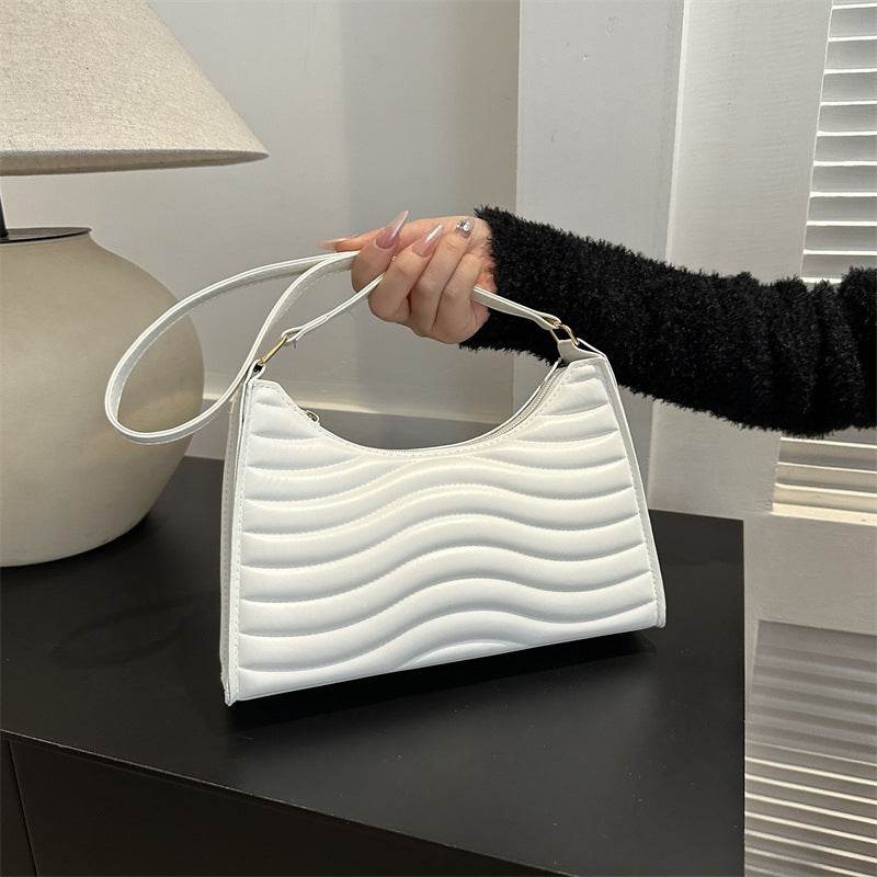 Commuter Simple Textured Underarm Bag For Women - VIOLA GRACE