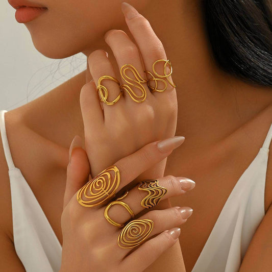 Geometric Irregular Design Female Open Ring