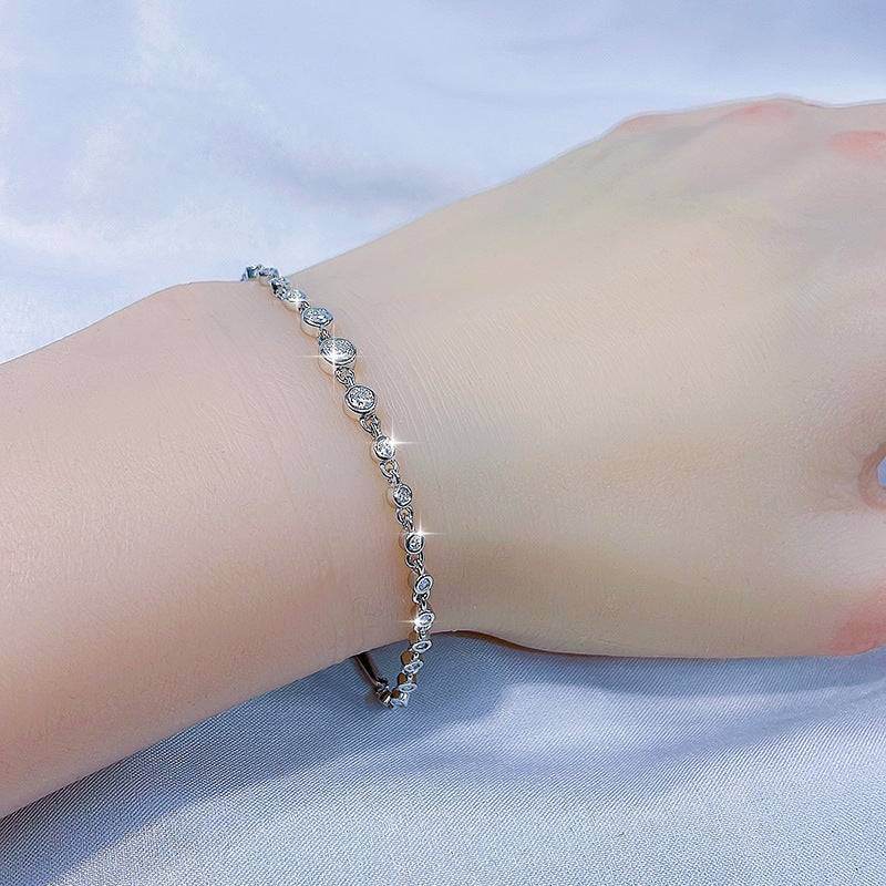18 Gold Plated Diamond S925 Sterling Silver Bracelet - VIOLA GRACE