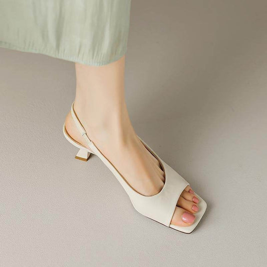Increased Slim Fit Peep Toe Stiletto Heel Sandals