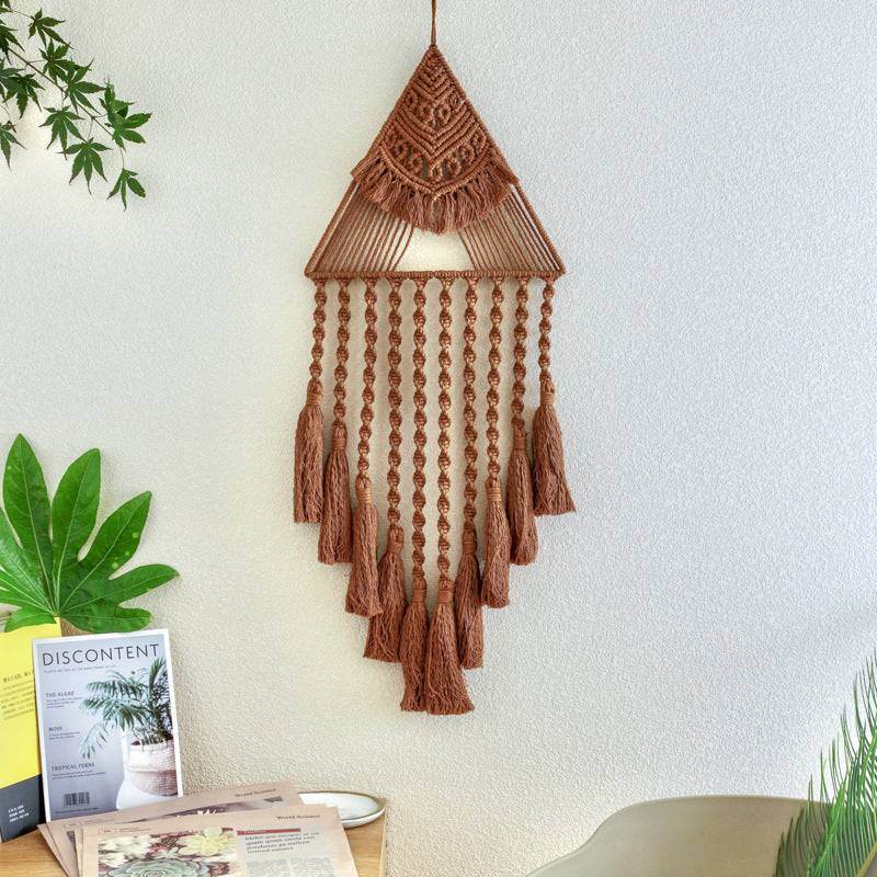Handwoven Home Decor Triangle Dream Catcher Pendant - VIOLA GRACE