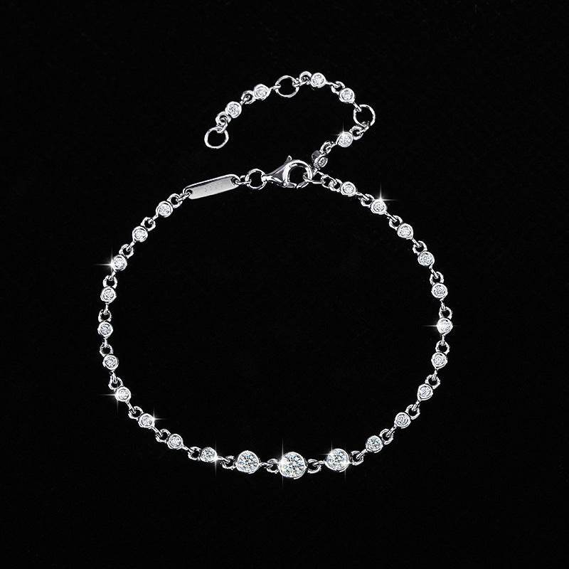 18 Gold Plated Diamond S925 Sterling Silver Bracelet - VIOLA GRACE