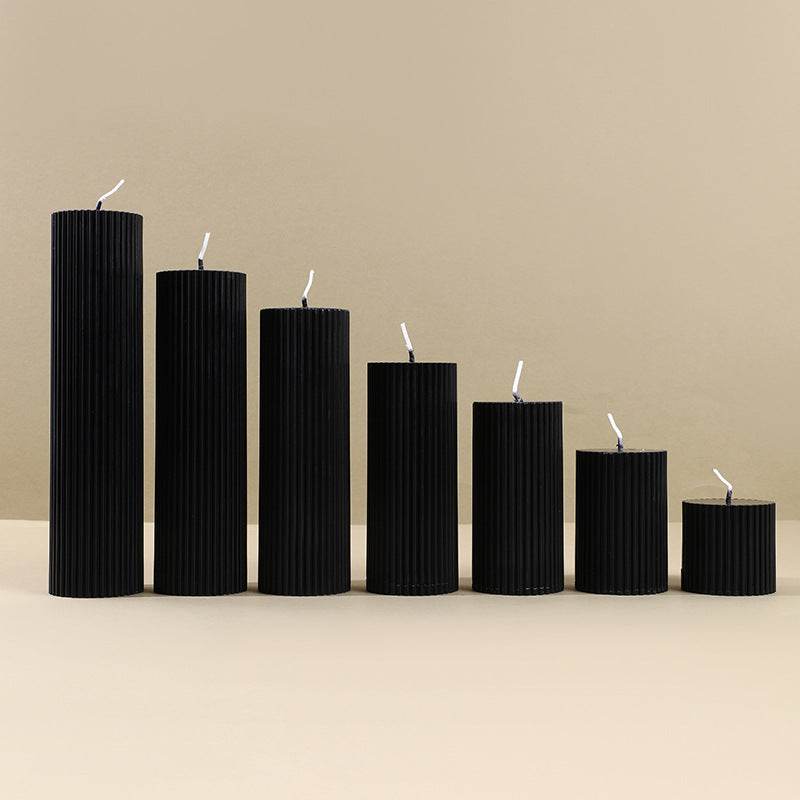 Black Cylinder Aromatherapy Soy Candles - VIOLA GRACE
