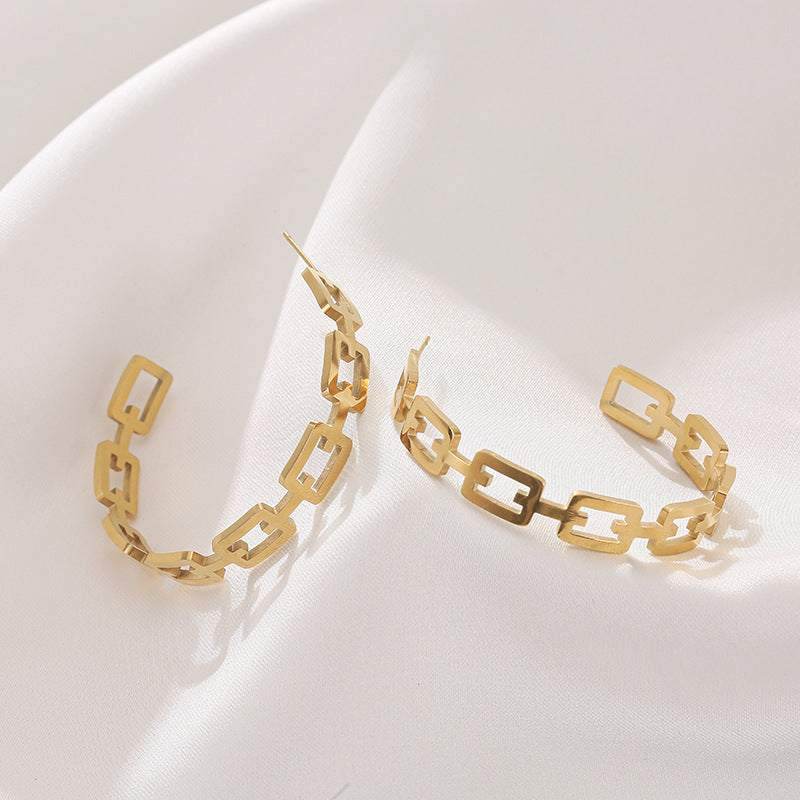 Face Thinning Anti-fading Titanium Steel Earrings Women - VIOLA GRACE